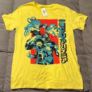 Yellow Graphic T-Shirt with Anime Design